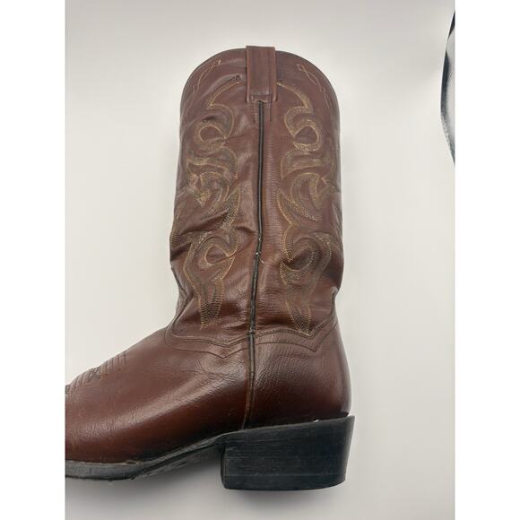 Dan Post Boots 10 D Mens Brown Leather 2111 Milwaukee Semi Point Western Cowboy main image 7